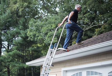 roof ladder stabilizer on roof
