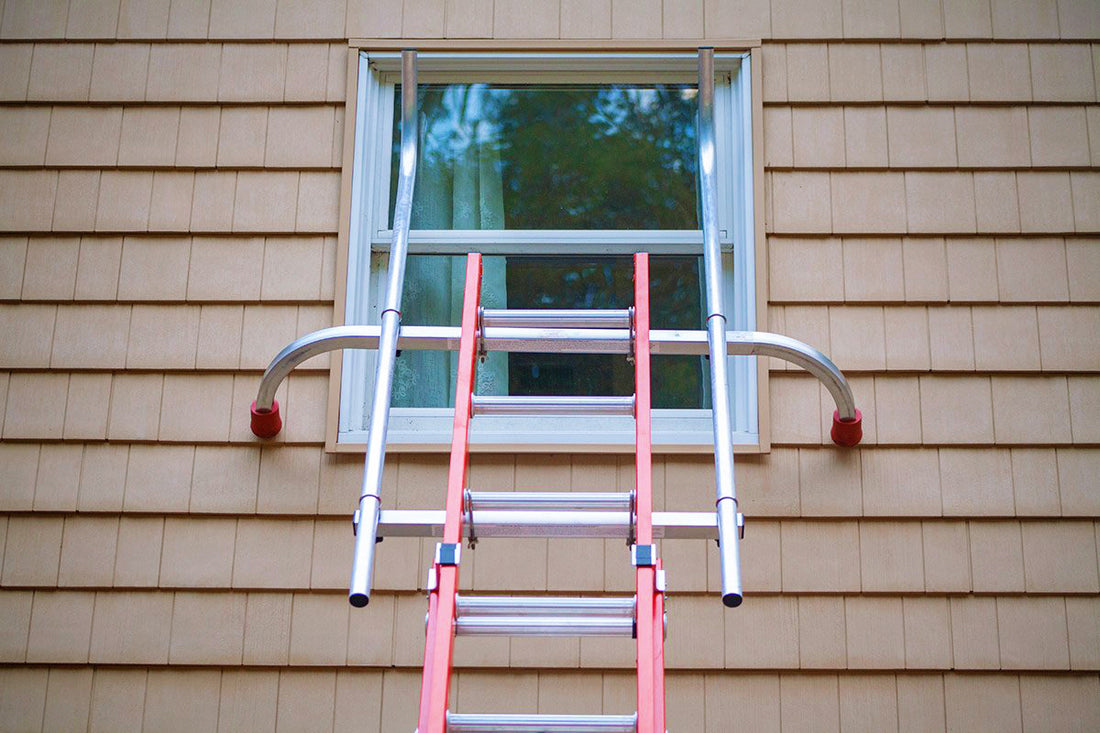 Ladder With Guide Rails Buy Best Ladder Stabilizer for Roof | Ladder Safety Rails